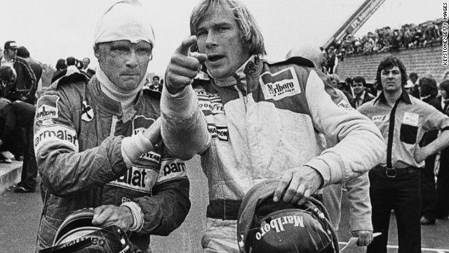 Los verdaderos Niki Lauda y James Hunt