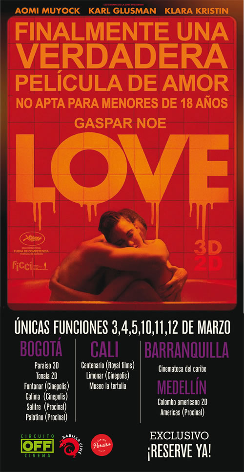 Reseña de Love, el cine gráfico de Gaspar Noé (Cine de medianoche) FICCI 2016
