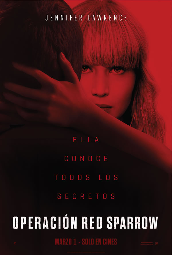 Reseña Operación Red Sparrow, Jennifer Lawrence como una